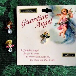 Vintage Austrian Crystal Guardian Angel Pins bundle of 3